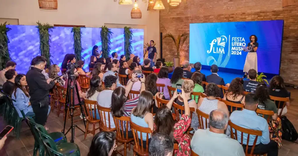 Coletiva de Imprensa da FLIM 2024 no Parque Vicentina Aranha.